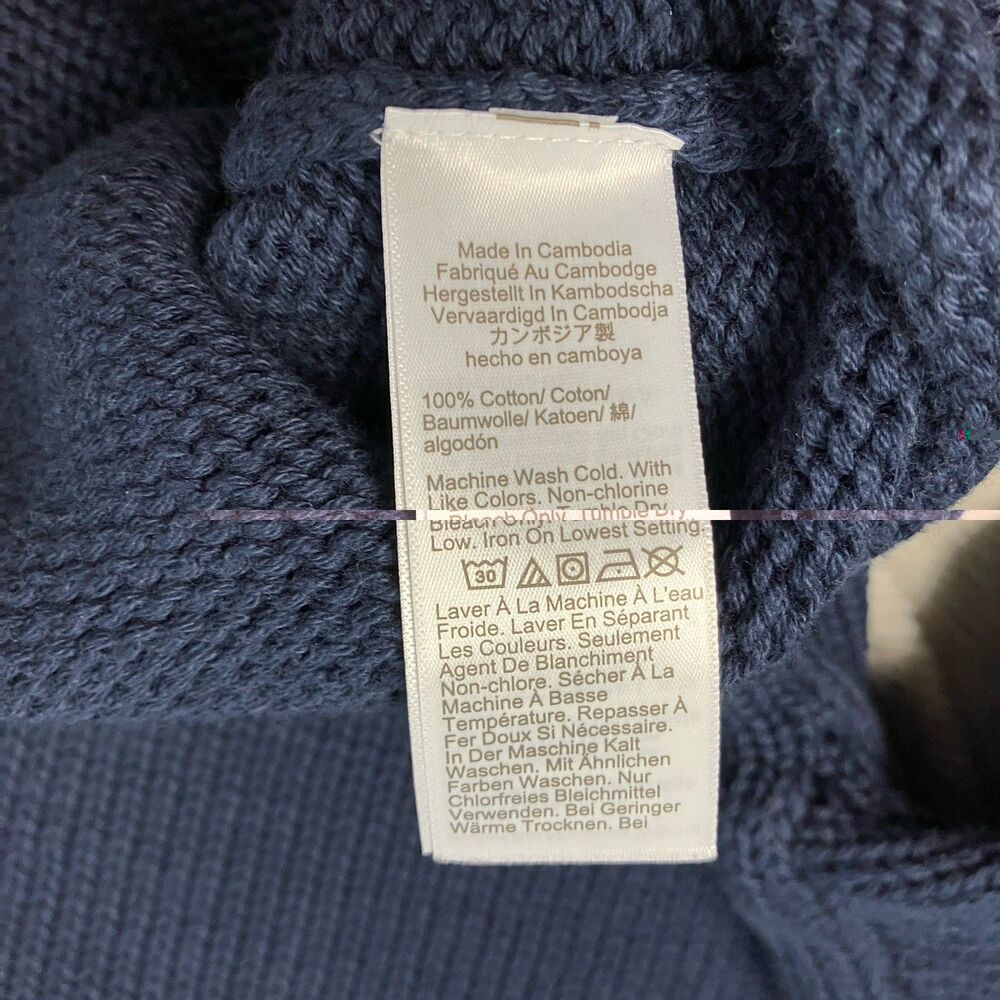 J Crew 2025 Rollneck Sweater Womens S Navy Blue 100% Cotton Coastal Minimalist - Picture 9 of 14